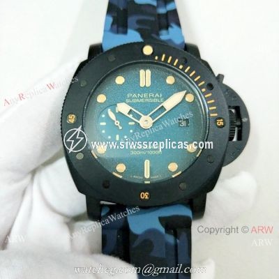 2019 New Panerai Luminor Submersible Camouflage Watch Black Case