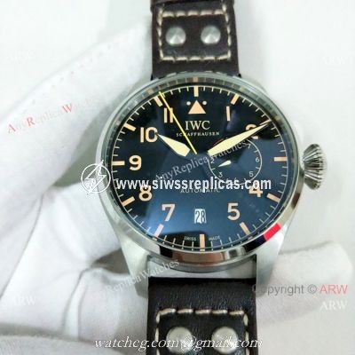 2019 Fake IWC Big Pilots Le Petit Prince SS Case Brown Marker Watch 47mm