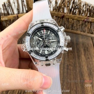 Hublot Big Bang Unico Chronograph Watches Hublot Transparent Watch Diamond Bezel