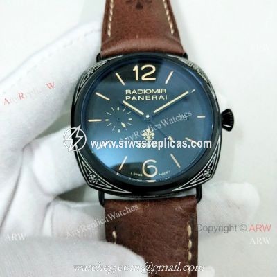 New Style Copy Panerai Radiomir Firenze Black Case Watch 45mm