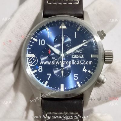New Iwc Pilot Spitfire Blue Chronograph Watch High Quality Replica Watches China