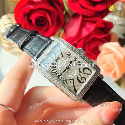 New Copy Franck Muller Long Island Ss Iced Out Diamond Watch 26mm