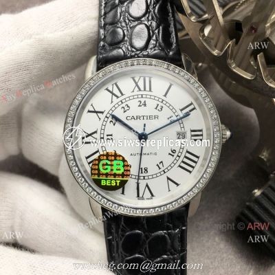 (GB) Swiss Grade Copy Cartier Ronde Solo Men Watch SS Diamond