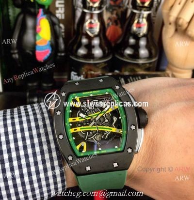 Wholesale Richard Mille Knock off RM 61-01 Yohan Blake Watch Green Rubber Band