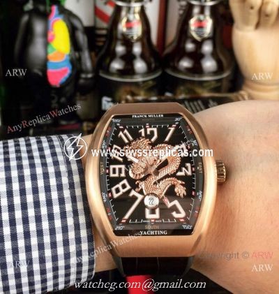 2019 Replica Franck Muller Vanguard Dragon King Watch Rose Gold 54mm