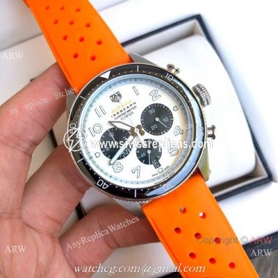 Copy Tag Heuer Autavia Flyback Chronograph Watches Orange Rubber Strap