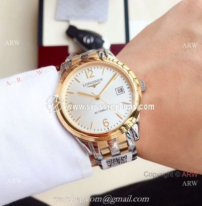 New Replica Longines Flagship 2-Tone Silver Dial Watches 40mm
