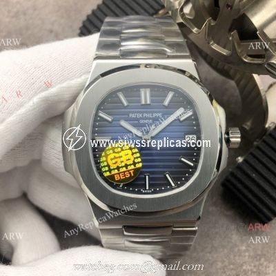 Swiss Grade Replica Patek Philippe Nautilus Blue Dial Watch GB Factory