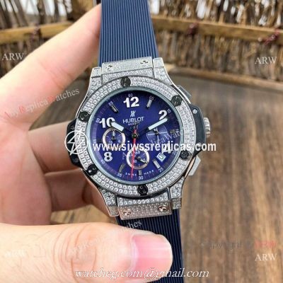Hublot Big Bang Evolution 36mm Lady Watches Diamond Case Blue Dial