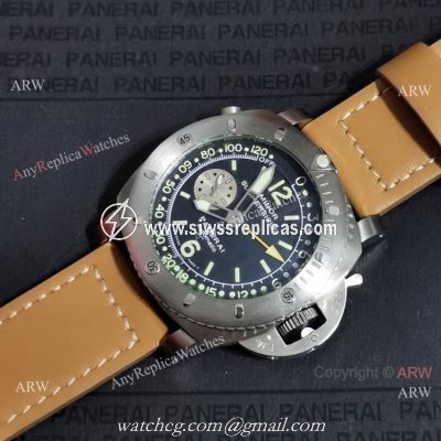 Panerai Luminor Submersible Depth Gauge Watch PAM00193 Brown Leather Strap