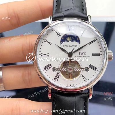 IWC Tourbillon Moonphase Portofino SS White Dial Watches High Quality Replica Watches China