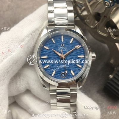VS Factory Replica Omega Aqua Terra 150m Swiss 8800 Watch SS Blue Wave Dial