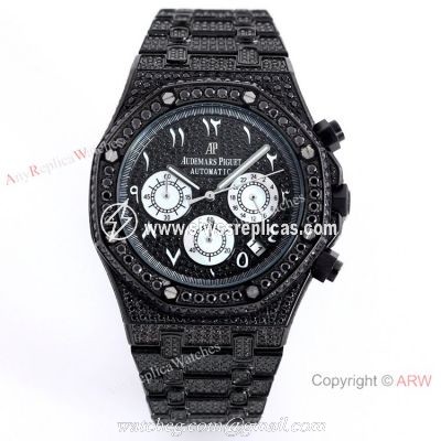 Solid Black Audemars Piguet Ice Royal Oak Replica Watch 15400