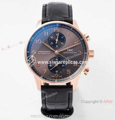 ZF Factory V2 Version IWC Portuguese 7750 Chronograph Watch Gray Dial