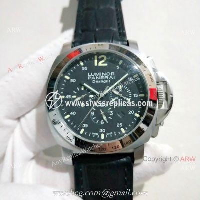 Panerai Luminor Daylight Automatic Watch SS Black Dial