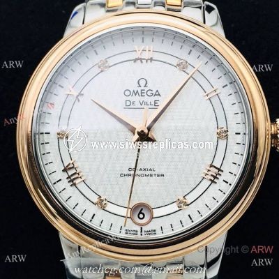 (VS) Omega De Ville Prestige 2-Tone Rose Gold Watch with 2892 Movement