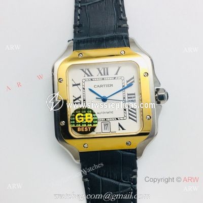 (GB) Swiss Copy Cartier Santos 2-Tone Mens Watch 2019 New