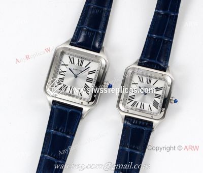 Swiss Grade 1 Cartier Santos Dumont Silver Lovers Watch New Cartier Watches