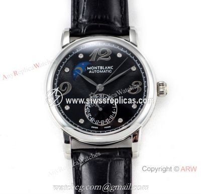 Mont blanc Knock off Star Legacy Moon phase Black Dial Watch Swiss 1:1 Fake Montblanc