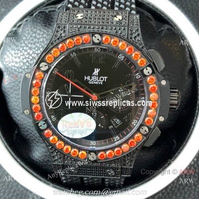 Swiss 7750 Hublot Big Bang Evolution Diamond Replica Watch All Black