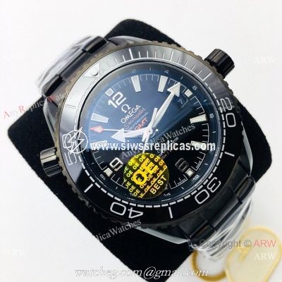 Swiss OE Factory Omega Planet Ocean Deep Black 600m All Black Watch Omega Seamaster Super Clone