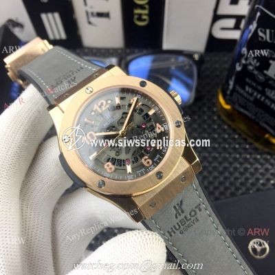Copy Hublot Classic Fusion Skeleton Face Rose Gold Watch 2019 New