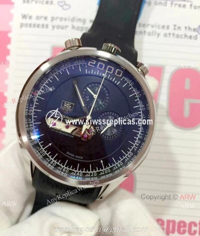 Copy Tag Heuer Mikrogirder 2000 Watch SS Black Chronograph Dial