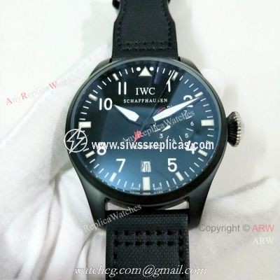Copy IWC Big Pilot Top Gun Black Case Power Reserve Mens Watch IW501901