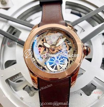 New Replica Corum Watches Corum Bubble Squelette Rose Gold Skeleton Dial