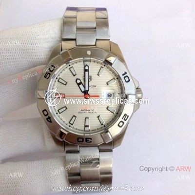 Wholesale Copy Tag Heuer Aquaracer Calibre 5 Watch Silver and White