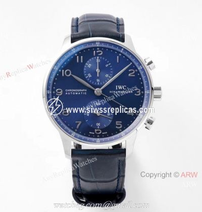 High-end Replica ZF Factory V2 IWC Portuguese Chronograph Watch Blue Dial