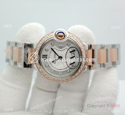 Knock off Ballon Bleu de Cartier 2-Tone Rose Gold 28mm Lady Watch