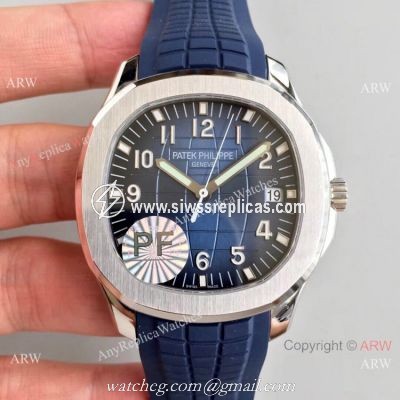 PF Factory V2 Patek Philippe Aquanaut SS Blue Dial Watch Super Clone