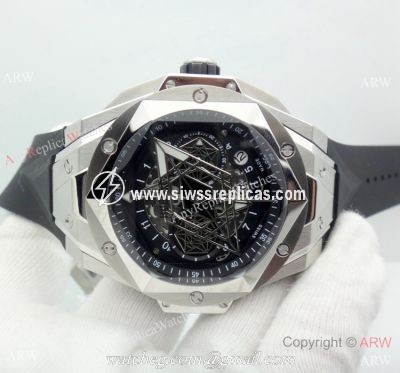 2019 Replica Hublot Big Bang Sang Bleu II Watches Stainless Steel Skeleton Dial