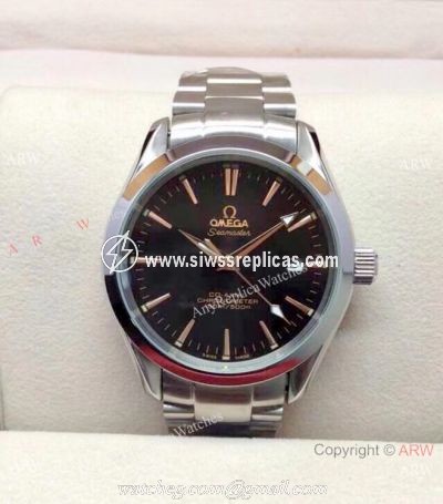 Copy Omega Seamaster Gauss Stainless Steel Black Dial Watch 39mm