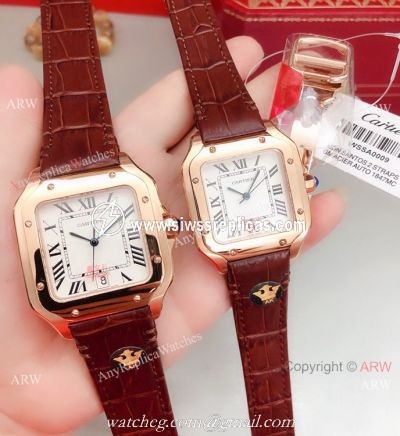 Clone Cartier Santos de Rose Gold Quartz Watch Japan Grade