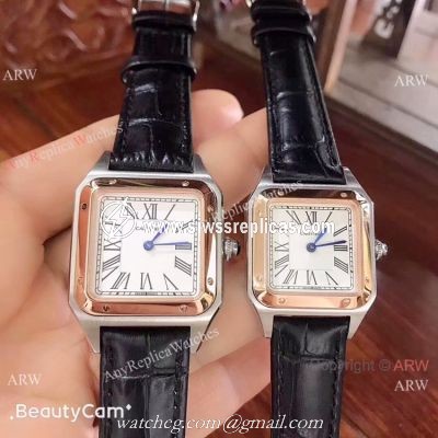 Japan Grade New Cartier Watches Cartier Santos Dumont 2 Tone Rose Gold