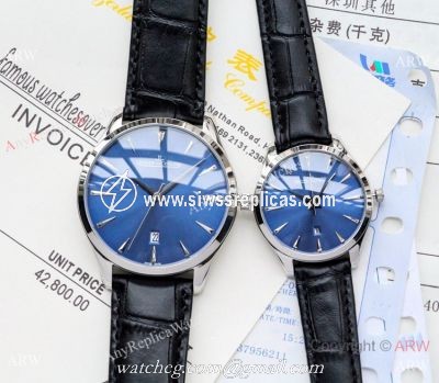 Low Price Copy Jaeger LeCoultre Master QUARTZ Watches SS Blue Dial
