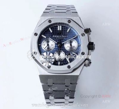 JH Factory Royal Oak Audemars Piguet Replica Watch Blue Chronograph Dial 26331OR