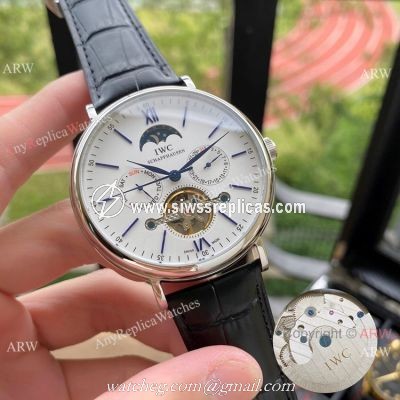 IWC Moonphase Tourbillon White Dial Watches Replica IWC Watch