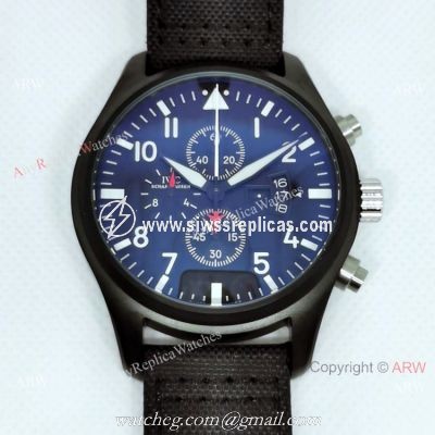 Copy IWC Big Pilot Spitfire Chronograph All Black Watch 43mm