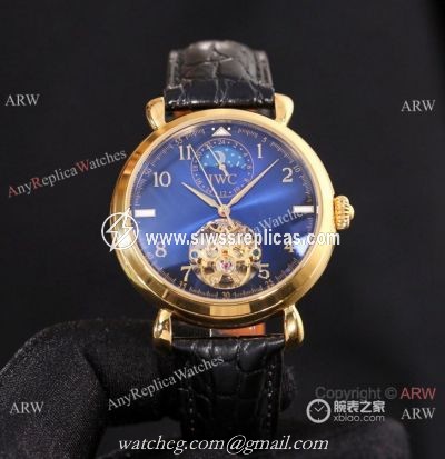 High Quality IWC Tourbillon Moonphase Blue and Gold Watches