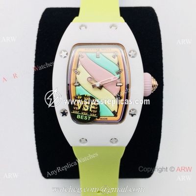 VS Factory Swiss Richard Mille RM07-03 BonBon Watch Ceramic Green Rubber Strap