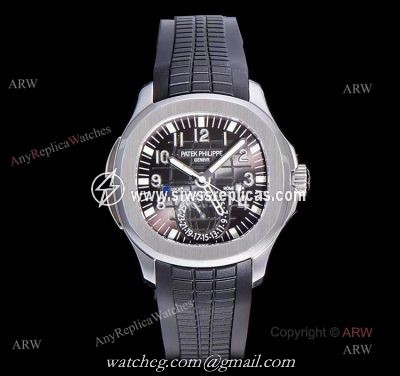 (GR) V2 New Upgraded 5164A Patek Philippe Aquanaut Grey Dial Black Rubber Swiss Replica Watch