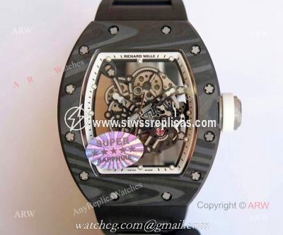 KV Factory Swiss Replica Richard Mille RM055 Carbon Fiber Skeleton Watches For Men