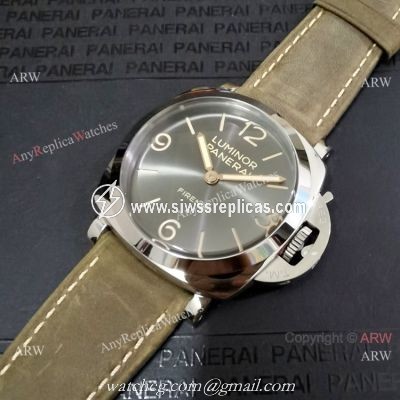 Luminor Panerai Gray Dial Gray Leather Strap Replica Watch P.3000