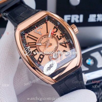 Best Replica Franck Muller Vanguard Yachting v45 Watches Rose Gold Dial