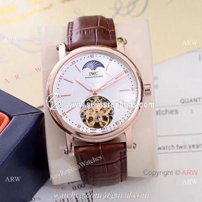 Copy IWC Schaffhausen Tourbillon Moon Face Watches 42mm Low Price