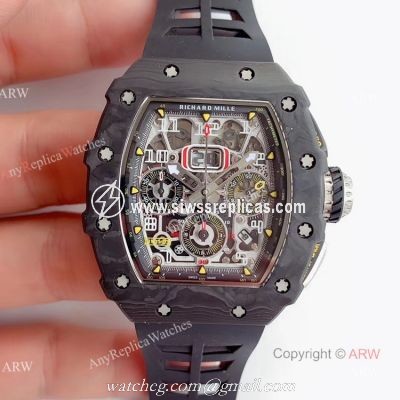 V2 NEW UPGRADED KV Factory Best Fake Richard Mille RM011 Carbon Case Chrono Automatic Watch