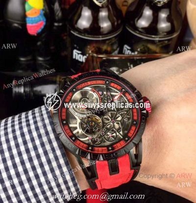New Roger Dubuis Excalibur Spider Pirelli Watches Black DLC Case